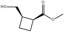 Cyclobutanecarboxylic acid, 2-(hydroxymethyl)-, methyl ester, (1S,2R)- Struktur