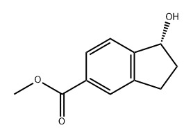 1H-Indene-5-carboxylic acid, 2,3-dihydro-1-hydroxy-, methyl ester, (1R)- Struktur