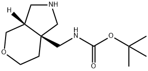 Carbamic acid, N-[[(3aS,7aS)-hexahydropyrano[3,4-c]pyrrol-7a(1H)-yl]methyl]-, 1,1-dimethylethyl ester Struktur