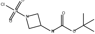 Carbamic acid, N-[1-(chlorosulfonyl)-3-azetidinyl]-, 1,1-dimethylethyl ester Struktur