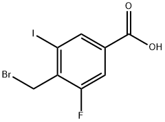 4-(Bromomethyl)-3-fluoro-5-iodobenzoic acid Struktur