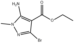 1H-Pyrazole-4-carboxylic acid, 5-amino-3-bromo-1-methyl-, ethyl ester Struktur