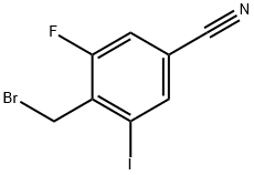 4-(Bromomethyl)-3-fluoro-5-iodobenzonitrile Struktur