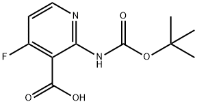 3-Pyridinecarboxylic acid, 2-[[(1,1-dimethylethoxy)carbonyl]amino]-4-fluoro- Struktur