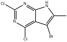 7H-Pyrrolo[2,3-d]pyrimidine, 5-bromo-2,4-dichloro-6-methyl- Struktur