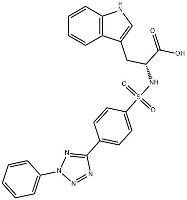 D-Tryptophan, N-[[4-(2-phenyl-2H-tetrazol-5-yl)phenyl]sulfonyl]- Struktur