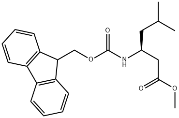 Hexanoic acid, 3-[[(9H-fluoren-9-ylmethoxy)carbonyl]amino]-5-methyl-, methyl ester, (3S)- Struktur