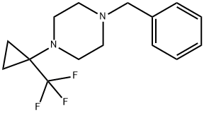 Piperazine, 1-(phenylmethyl)-4-[1-(trifluoromethyl)cyclopropyl]- Struktur