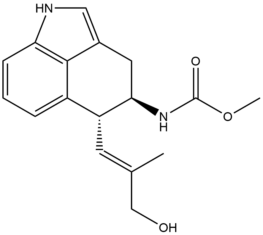 Carbamic acid, [1,3,4,5-tetrahydro-5-(3-hydroxy-2-methyl-1-propenyl)benz[cd]indol-4-yl]-, methyl ester, [4R-[4α,5β(E)]]- (9CI) Struktur