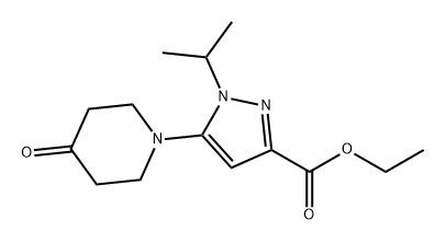 1H-Pyrazole-3-carboxylic acid, 1-(1-methylethyl)-5-(4-oxo-1-piperidinyl)-, ethyl ester Struktur