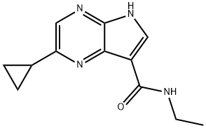 2-Cyclopropyl-N-ethyl-5H-pyrrolo[2,3-b]pyrazine-7-carboxamide Struktur