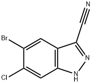 5-Bromo-6-chloro-1H-indazole-3-carbonitrile Struktur