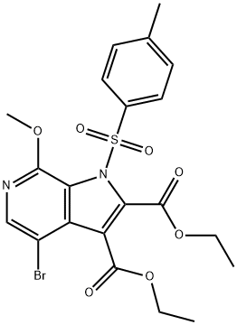 Diethyl 4-bromo-7-methoxy-1-tosyl-1H-pyrrolo[2,3-c]pyridine-2,3-dicarboxylate Struktur