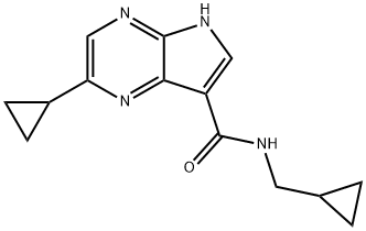 2-Cyclopropyl-N-(cyclopropylmethyl)-5H-pyrrolo[2,3-b]pyrazine-7-carboxamide Struktur