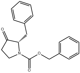 (S)-Benzyl 2-benzyl-3-oxopyrrolidine-1-carboxylate Struktur