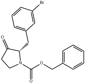 (S)-Benzyl 2-(3-bromobenzyl)-3-oxopyrrolidine-1-carboxylate Struktur