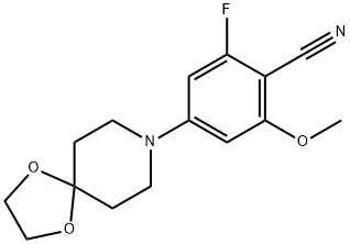 Benzonitrile, 4-(1,4-dioxa-8-azaspiro[4.5]dec-8-yl)-2-fluoro-6-methoxy- Struktur