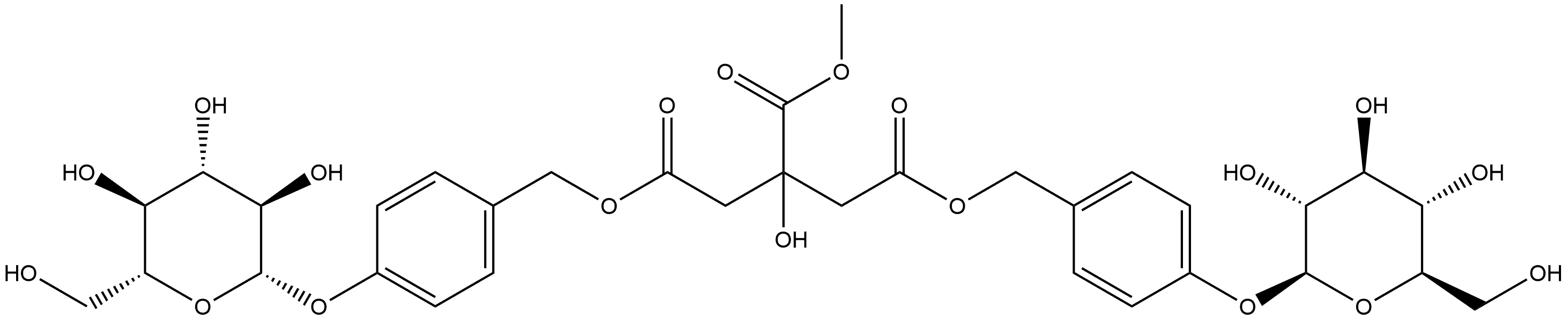 β-D-Glucopyranoside, [3-hydroxy-3-(methoxycarbonyl)-1,5-dioxo-1,5-pentanediyl]bis(oxymethylene-4,1-phenylene) bis- Struktur