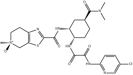 Ethanediamide, N1-(5-chloro-2-pyridinyl)-N2-[(1S,2R,4S)-4-[(dimethylamino)carbonyl]-2-[[[(5S)-4,5,6,7-tetrahydro-5-methyl-5-oxidothiazolo[5,4-c]pyridin-2-yl]carbonyl]amino]cyclohexyl]- Struktur