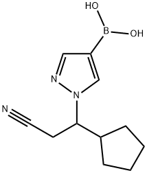 Boronic acid, B-[1-(2-cyano-1-cyclopentylethyl)-1H-pyrazol-4-yl]- Struktur