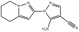 1H-Pyrazole-4-carbonitrile, 5-amino-1-(4,5,6,7-tetrahydropyrazolo[1,5-a]pyridin-2-yl)- Struktur