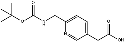 6-[[[(1,1-Dimethylethoxy)carbonyl]amino]methyl]-3-pyridineacetic acid Struktur