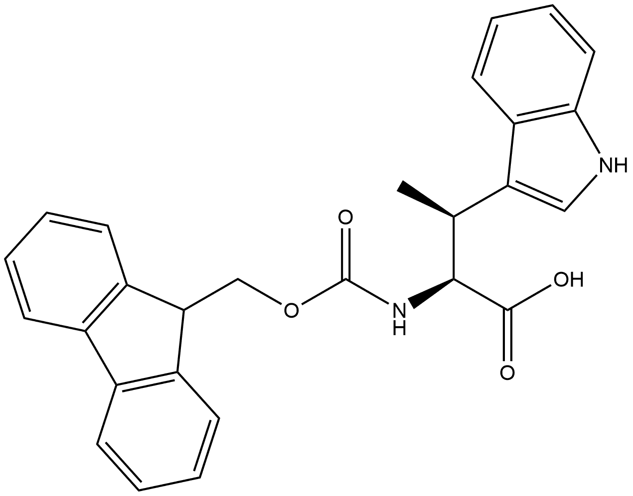 L-Tryptophan, N-[(9H-fluoren-9-ylmethoxy)carbonyl]-β-methyl-, (βS)- Struktur