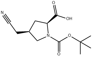 N-BOC-cis-4-Cyanomethyl-L-proline Struktur