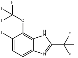 5-Fluoro-4-(trifluoromethoxy)-2-(trifluoromethyl)-1H-benzimidazole Struktur