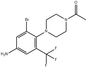 4-(4-Acetylpiperazin-1-yl)-3-bromo-5-(trifluoromethyl)aniline Struktur