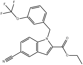 Ethyl 5-cyano-1-[3-(trifluoromethoxy)benzyl]-1H-indole-2-carboxylate Struktur