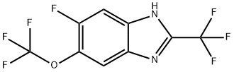 5-Fluoro-6-(trifluoromethoxy)-2-(trifluoromethyl)-1H-benzimidazole Struktur