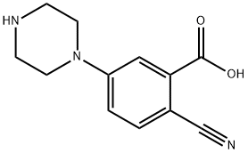 5-Piperazin-1-yl-2-cyanobenzoic acid Struktur