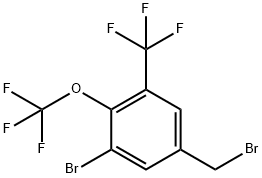 3-Bromo-4-(trifluoromethoxy)-5-(trifluoromethyl)benzyl bromide Struktur