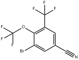 3-Bromo-4-(trifluoromethoxy)-5-(trifluoromethyl)benzonitrile Struktur