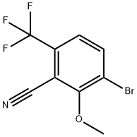 3-Bromo-2-methoxy-6-(trifluoromethyl)benzonitrile Struktur