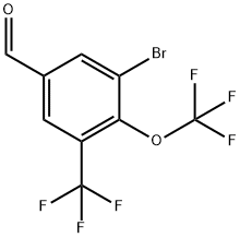 3-Bromo-4-(trifluoromethoxy)-5-(trifluoromethyl)benzaldehyde Struktur