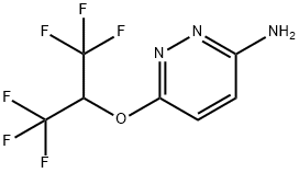 6-[2,2,2-Trifluoro-1-(trifluoromethyl)ethoxy]pyridazin-3-amine Struktur