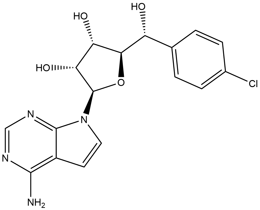 7-[(5R)-5-C-(4-Chlorophenyl)-β-D-ribofuranosyl]-7H-pyrrolo[2,3-d]pyrimidin-4-amine Struktur