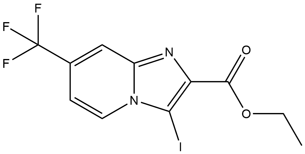 3-Iodo-7-trifluoromethyl-imidazo[1,2-a]pyridine-2-carboxylic acid ethyl ester Struktur