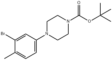 1-Piperazinecarboxylic acid, 4-(3-bromo-4-methylphenyl)-, 1,1-dimethylethyl ester Struktur