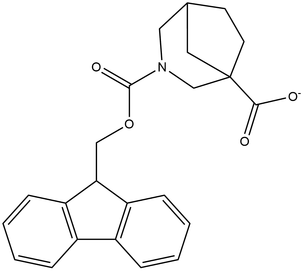 3-(9H-Fluoren-9-ylmethyl) 3-azabicyclo[3.2.1]octane-1,3-dicarboxylate Struktur