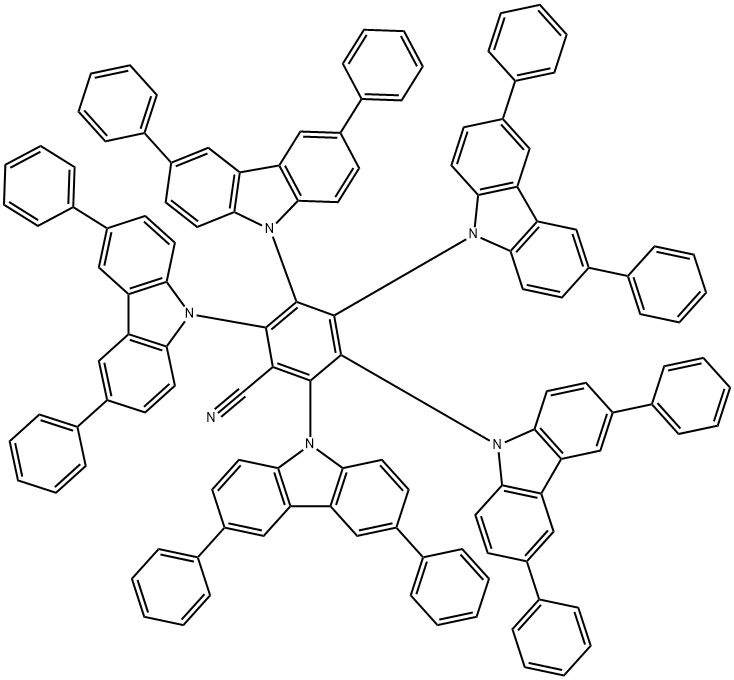 Benzonitrile, 2,3,4,5,6-pentakis(3,6-diphenyl-9H-carbazol-9-yl)- Struktur