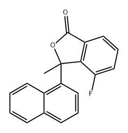 1(3H)-Isobenzofuranone, 4-fluoro-3-methyl-3-(1-naphthalenyl)- Struktur