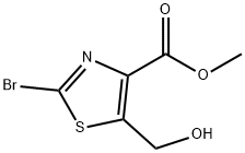 4-Thiazolecarboxylic acid, 2-bromo-5-(hydroxymethyl)-, methyl ester Struktur