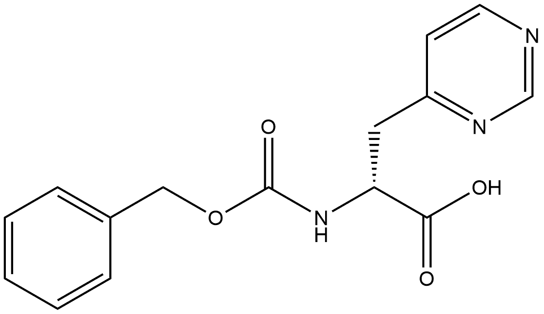 (αR)-α-[[(Phenylmethoxy)carbonyl]amino]-4-pyrimidinepropanoic acid Struktur