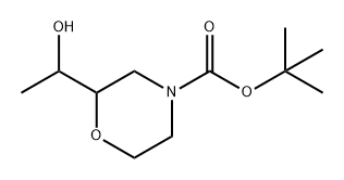 4-Morpholinecarboxylic acid, 2-(1-hydroxyethyl)-, 1,1-dimethylethyl ester Struktur