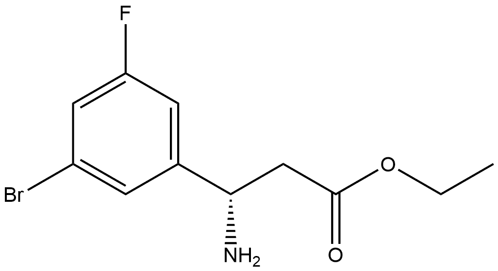 Benzenepropanoic acid, β-amino-3-bromo-5-fluoro-, ethyl ester, (βS)- Struktur