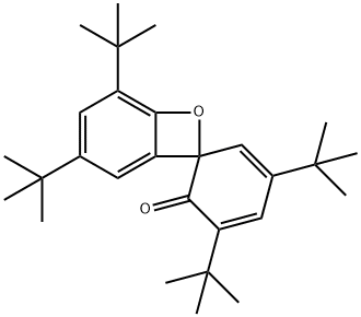 Spiro[2,4-cyclohexadiene-1,8'-[7]oxabicyclo[4.2.0]octa[1,3,5]trien]-6-one, 3,3',5,5'-tetrakis(1,1-dimethylethyl)- Struktur