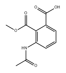 1,2-Benzenedicarboxylic acid, 3-(acetylamino)-, 2-methyl ester Struktur